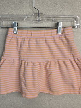 Old Navy Pink and Peach Striped Tiered Skirt Size 6 - 7 Girls